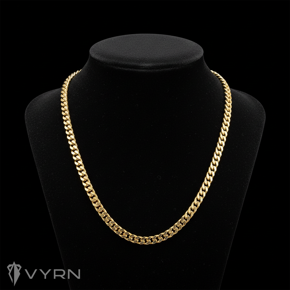 Łańcuch Cubain 5mm Złoty