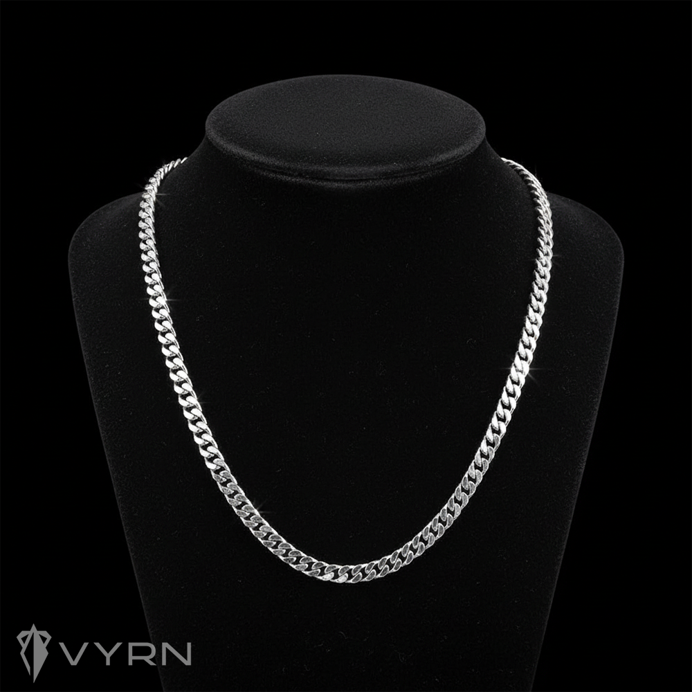 Łańcuch Cubain 6mm Srebrny