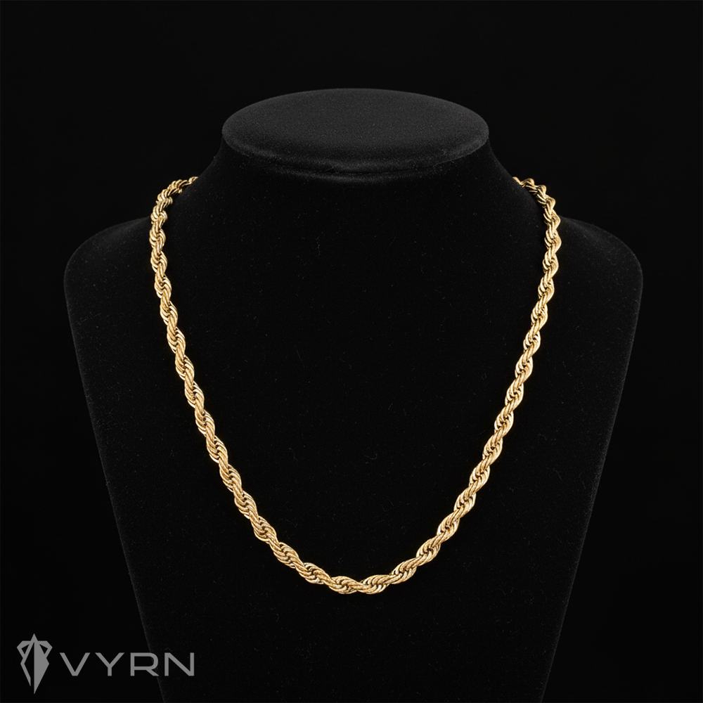 Łańcuch Rope 4mm Złoty