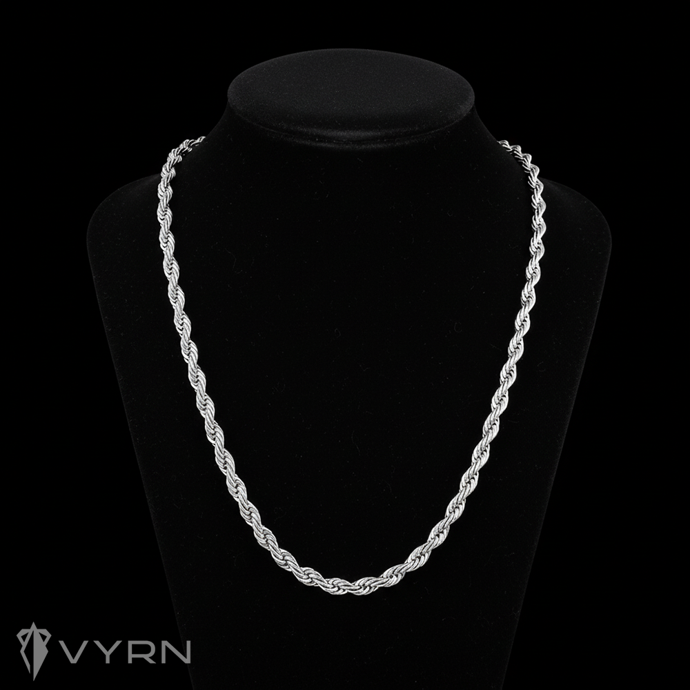 Łańcuch Rope 4mm Srebrny